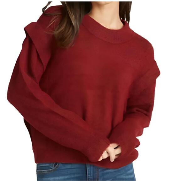 Vigoss Maroon Ruffle Sweater - Picture 1 of 9